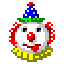 small gif of pixelated clown licking their lips